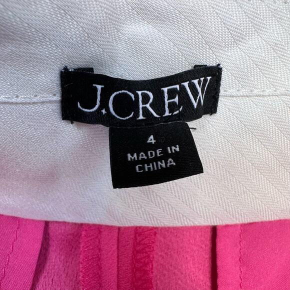J. Crew Pink Pleated Wide Leg Trouser Pants Womens Size 4 High Rise Cuffed Hem - Picture 8 of 12
